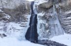آبشار یخ زده روستای قوزلو در گرمی+عکس
