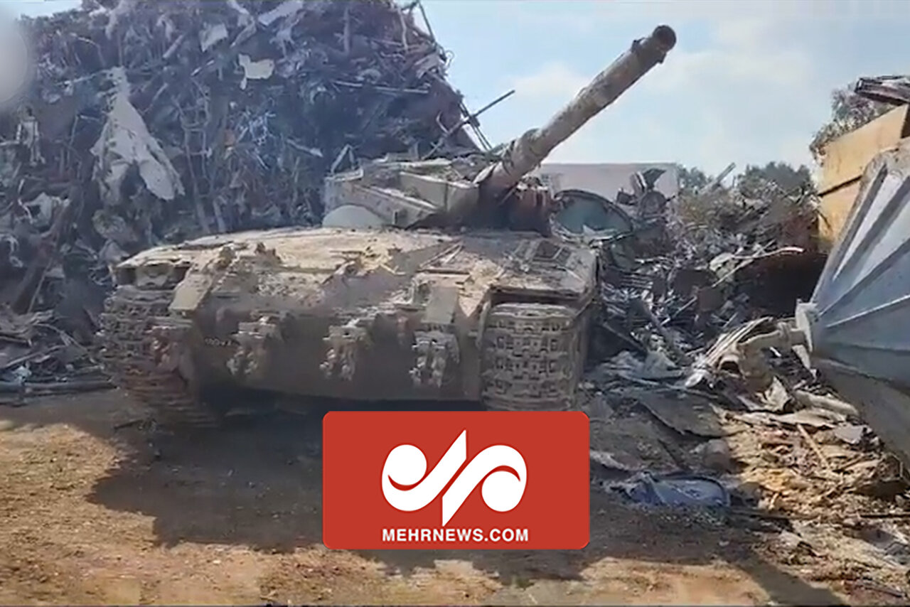 تانک سرقت شده اسرائیلی در  گورستان زباله‌ها پیدا شد